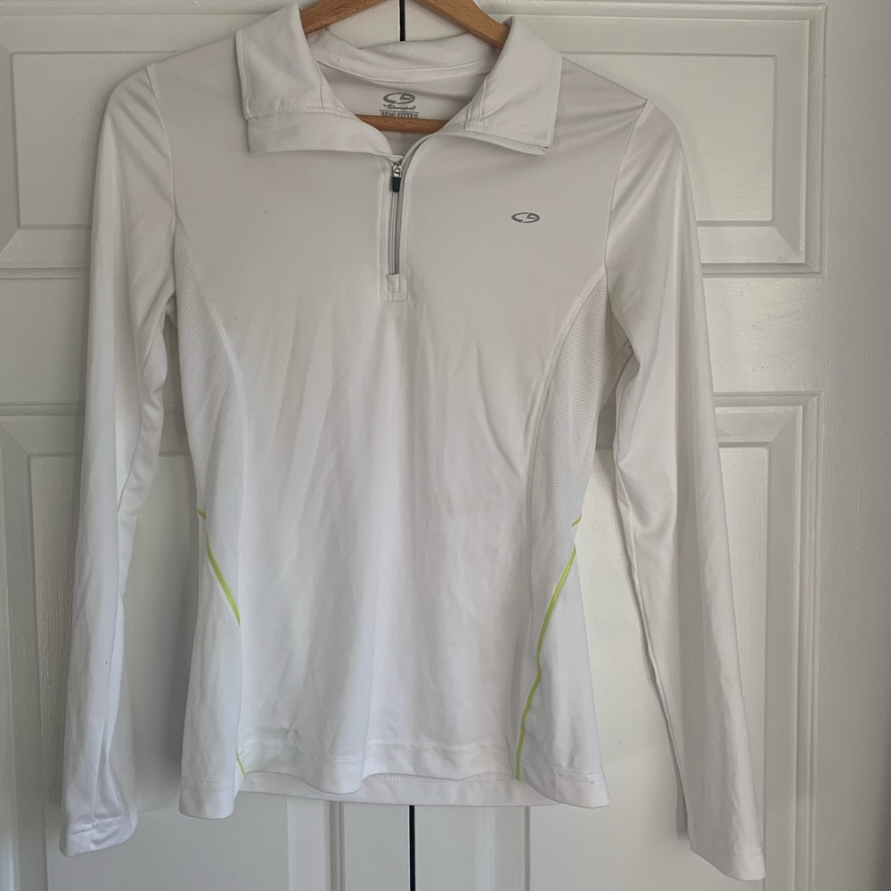 Champion White Workout Quarter Zip White Womens